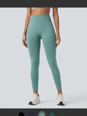 High-Waist Sage Green Seamless Leggings